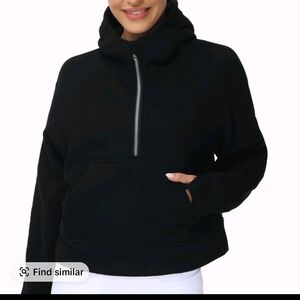 Elegant Black Women's Half-Zip Hoodie
